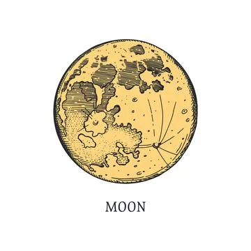 Moon vector illustration. full moon Stock Illustration