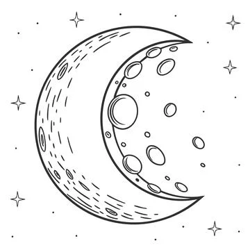 Moon Vector Illustration Simple Flat Style Clean (1) vector illustration de.. Stock Illustration