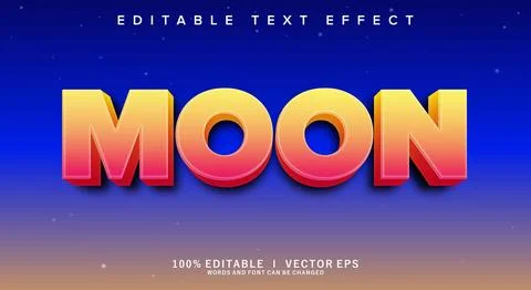 Moon vector text effect with modern style design Stock Illustration