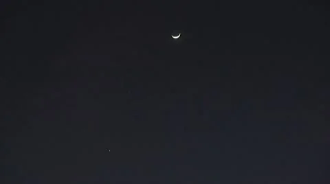 Moon-Venus Time Lapse Stock Footage 10729435