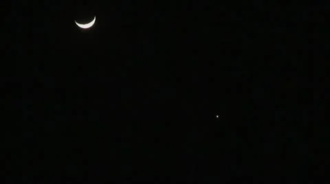 Moon-Venus Time Lapse Stock Footage 10852741
