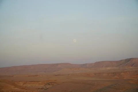 Moon view at wadi degla protectorate Stock Photos