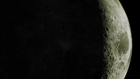 Moon viewed from Earth showing craters and shadows in detail Stock Footage 344855281