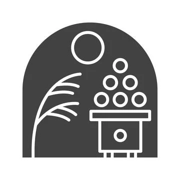 Moon Viewing Ceremony icon vector image. Stock Illustration
