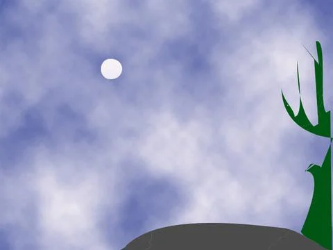 Moon viewing Stock Illustration