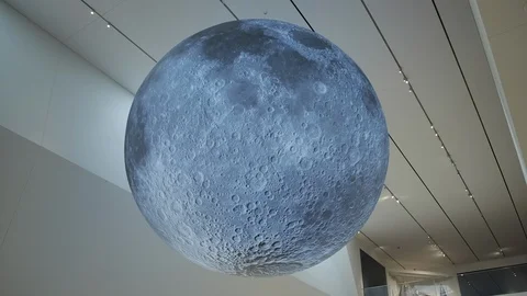 The Moon: A Voyage Through Time at the Aga Khan museum in Toronto, Canada. Stock Footage 111401819