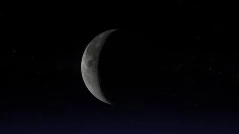 The Moon in Waning Crescent phase. Stock Illustration