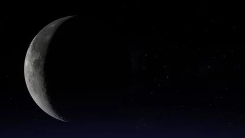 The moon in Waning Crescent phase with title space. Stock Illustration