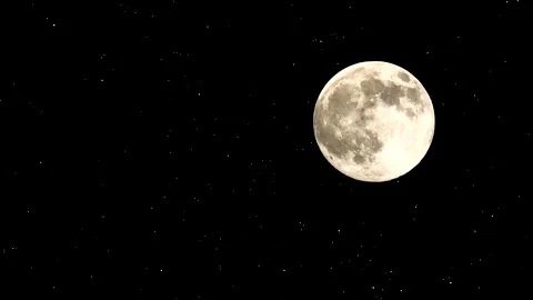 Moon watching. Night sky background. Luna copy space. Starry sky. Stock Footage 153132335