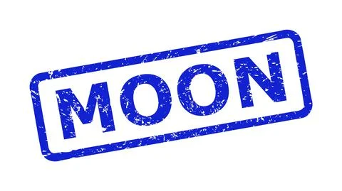 MOON Watermark with Corroded Surface and Rounded Rect Frame Ilustração Stock
