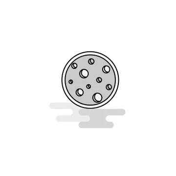 Moon  Web Icon. Flat Line Filled Gray Icon Vector Stock Illustration