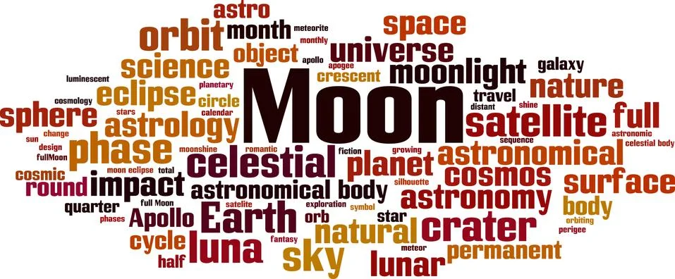 Moon word cloud Illustrazione stock