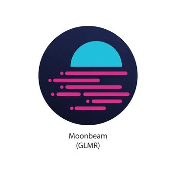 Moonbeam cryptocurrency parachain token vector icon coin Illustrazione stock