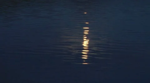 Moonbeams on the Water 2 Stock Footage 8547815