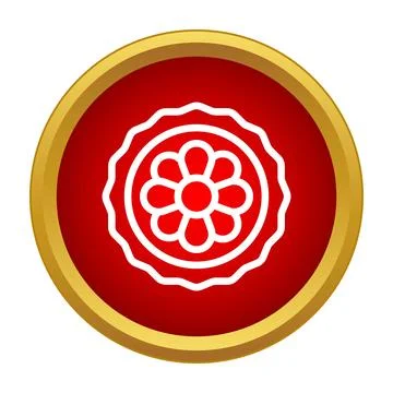 Mooncake icon representing mid autumn festival and chinese culture Stock Illustration