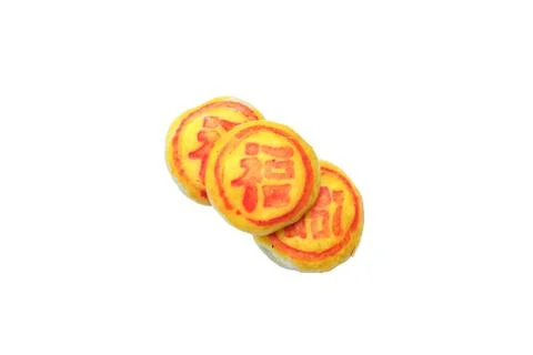 Mooncake isolated on white background Stock Photos