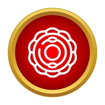 Mooncake pastry icon representing chinese mid autumn festival Stock Illustration