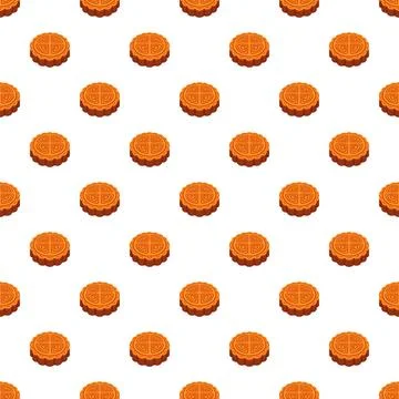 Mooncake pattern creating a delicious tiled background Stock Illustration
