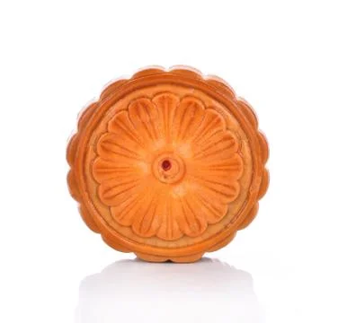 Mooncake on white background. Stock Photos