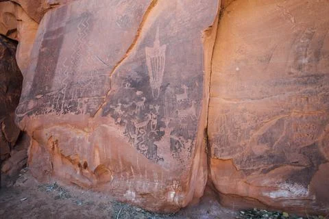 MOONFLOWER PANEL PETROGLYPH Stock Photos