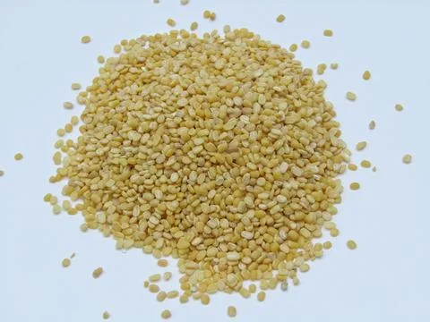 Moong dal on white background  Fotos de archivo