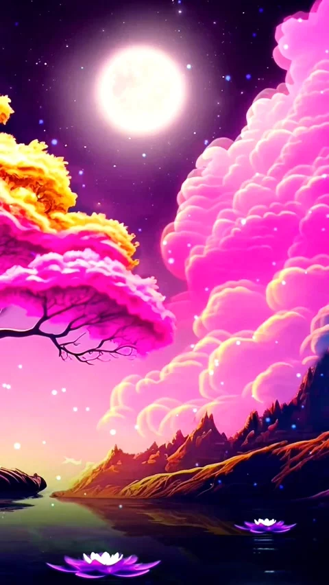 Moonlight above clouds Stock Footage 254823140