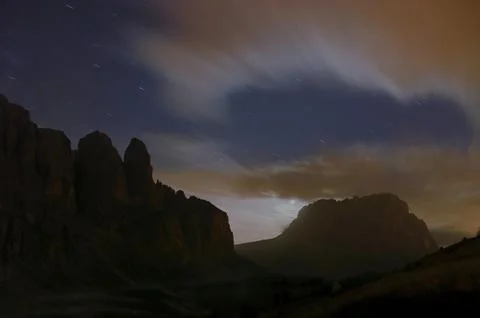 Moonlight and clouds Stock Photos