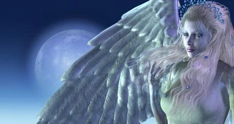 Moonlight Angel Stock Illustration