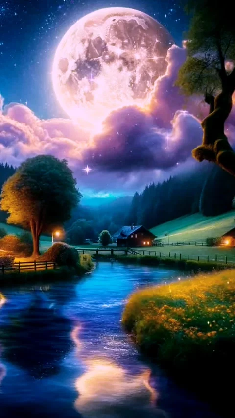 Moonlight atmosphere in the mountains Stock Footage 256057311