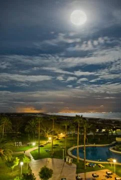 Moonlight on the beach Foto stock