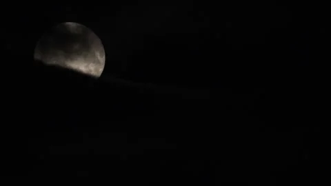 Moonlight Breaking Through Heavy Clouds in Deep Night. Stock Footage 314615127