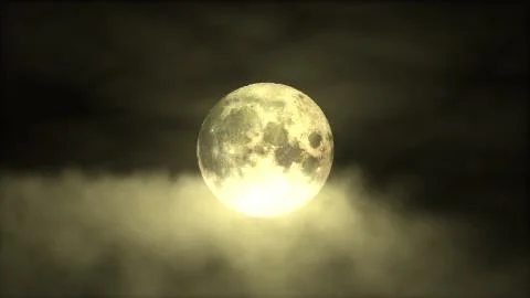 Moonlight cloudy sky. Clouds moving across the moon illustration. Stock Illustration