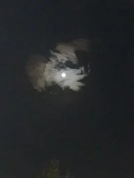 Moonlight Dances Through Clouds on a Tranquil Night Sky Stock Photos