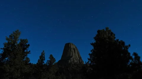 Moonlight at Devil's Tower 스톡 동영상 54714990