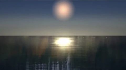 Moonlight effect with shine on the water Stock Footage 54027191