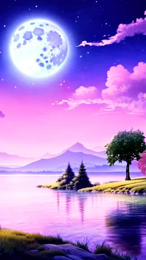 Moonlight on mountains Stock Footage 254885505