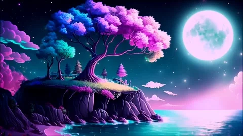 Moonlight on the mountains Stock Footage 262424892