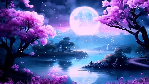 Moonlight on the mountains Stock Footage 264690304