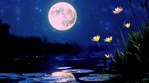 Moonlight on the mountains Video stock 272997912