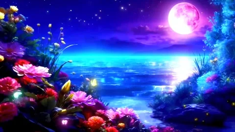 Moonlight on the mountains Video stock 273543115