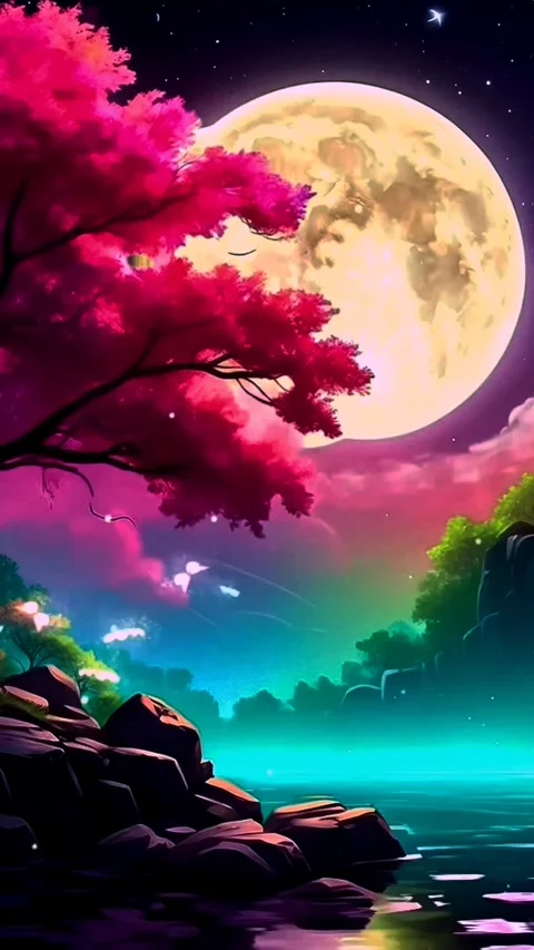 Moonlight on the mountains Stock Footage 274041587