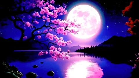 Moonlight on the mountains Stock Footage 274041624