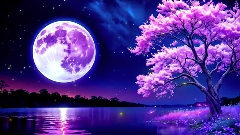 Moonlight on the mountains Stock Footage 280330291