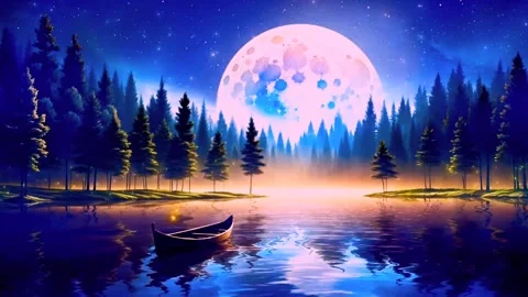 Moonlight on the mountains Stock Footage 280554615