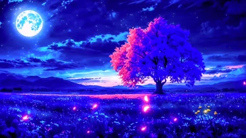 Moonlight on the mountains Stock Footage 280555464