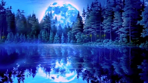 Moonlight on the mountains Stock Footage 280560055