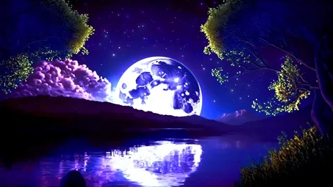 Moonlight on the mountains Stock Footage 281034932