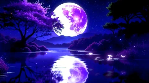 Moonlight on the mountains Stock Footage 281035168