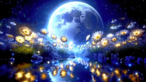 Moonlight in the mountains Stock Footage 287374638