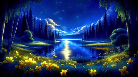 Moonlight in the mountains Stock Footage 287378622